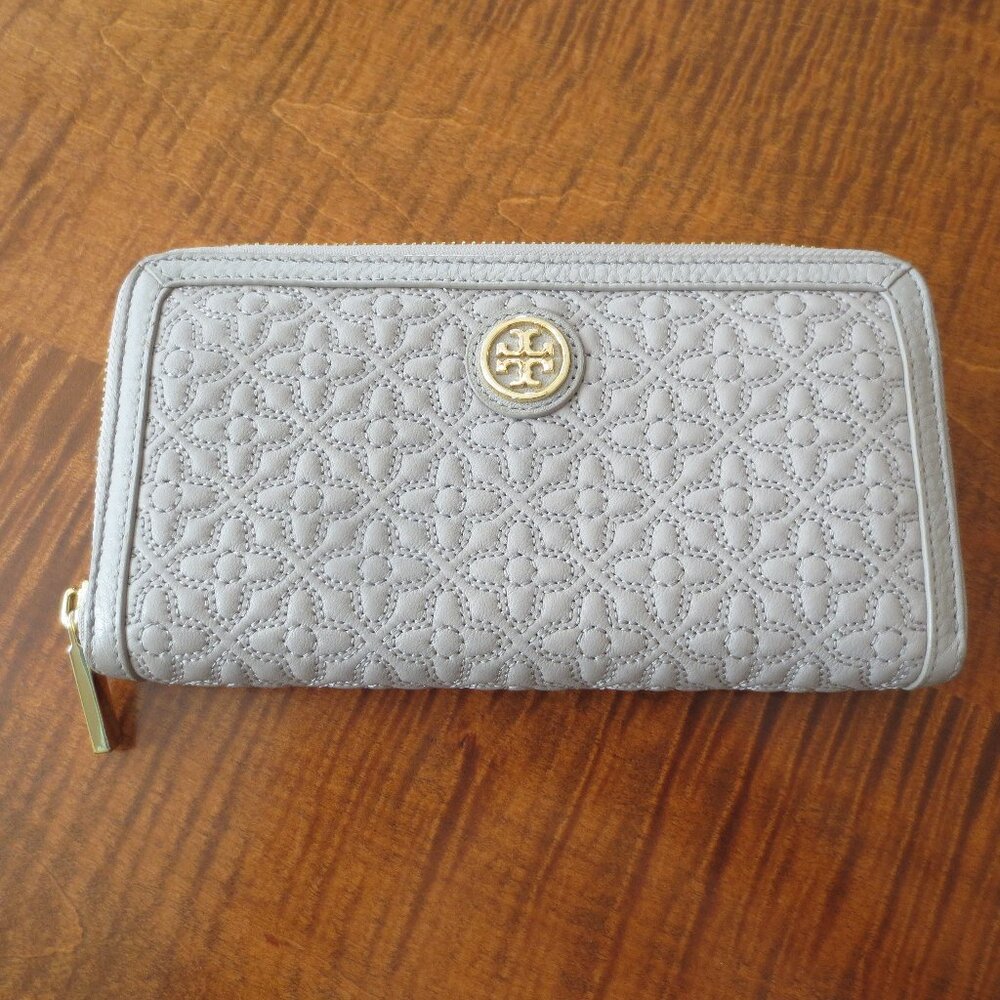 Tory Burch Grey Leather Wallet